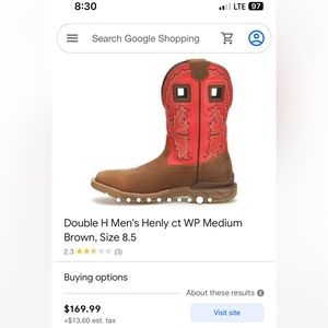 Mens Double H Work Boots